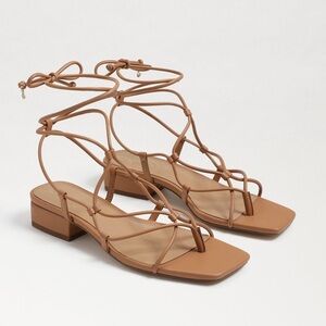 Sam Edelman Daffy tie up sandal in tan/nude color size 8.5